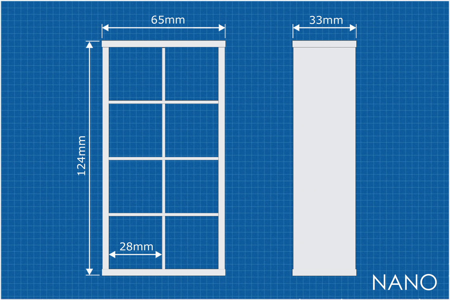 8 Cube Storage Unit, 1:12 Scale, Flat pack, dollhouse, miniature