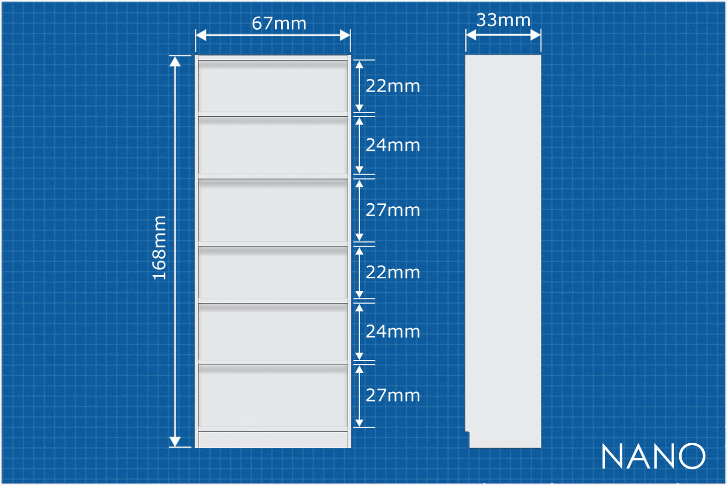 Jimmy Bookcase Standard, 1:12 Scale, Flat pack, dollhouse, miniature