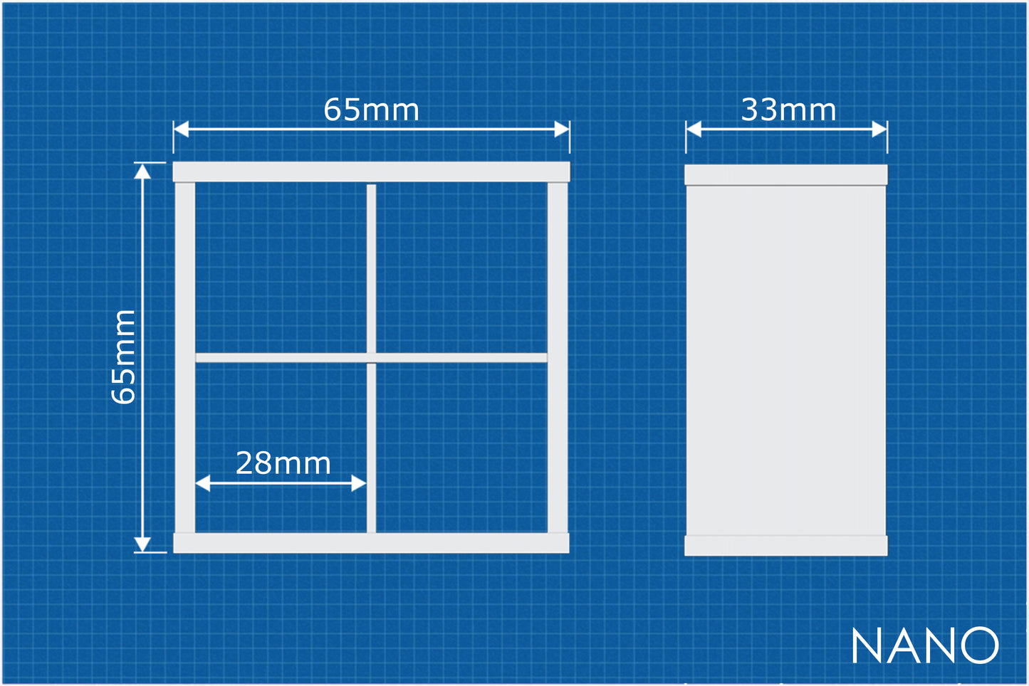 4 Cube Storage Unit, 1:12 Scale, Flat pack, dollhouse, miniature